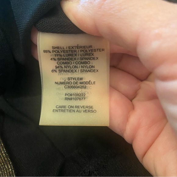 Alice + Olivia Gold Bronze Dress Back Mesh Detail size 6 - Picture 10 of 15